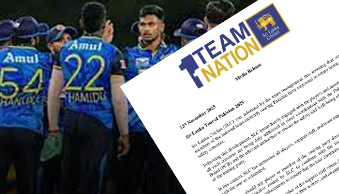 ශ්‍රී ලංකා කණ්ඩායමේ පාකිස්ථාන තරග සංචාරය සැලසුම්කළ පරිදි