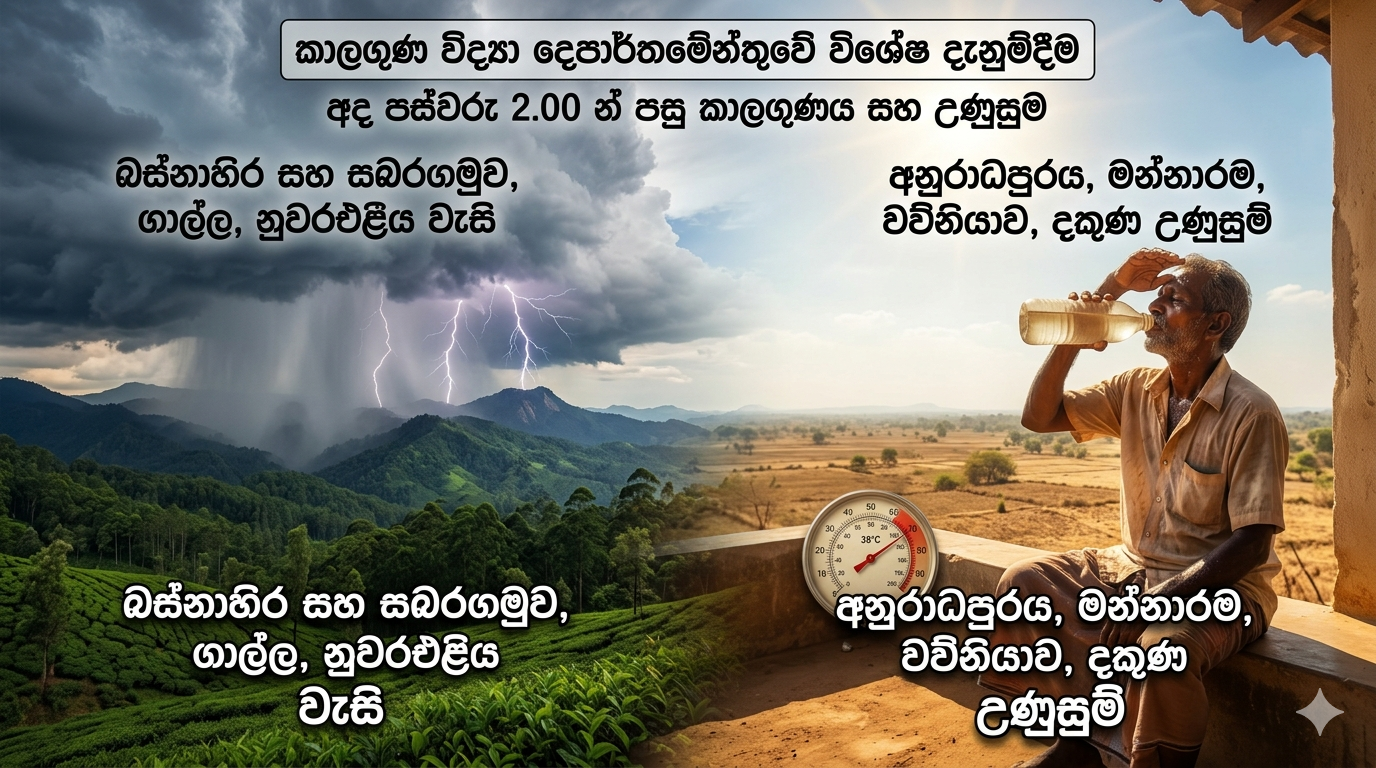 කාලගුණයෙන් ජනතාවට අද කළ දැනුම්දීම